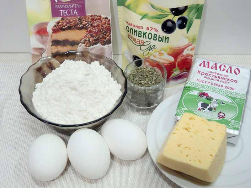 Ингредиенты для сырного пирога