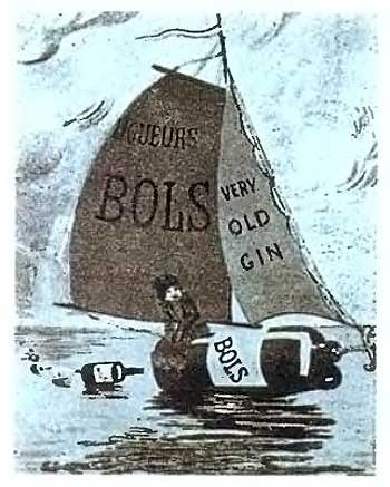 рекламный плакат джина «Болз» 1930-х 