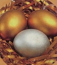 Золотые и серебрянные яйца